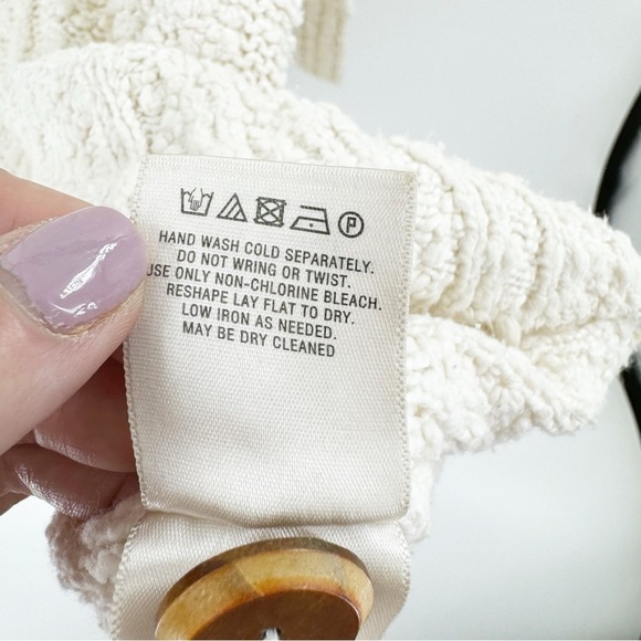 ✅ ANTHROPOLOGIE MOTH CREAM COWL NECK SWEATER SIZE LARGE NEUTRAL - Picture 5 of 11